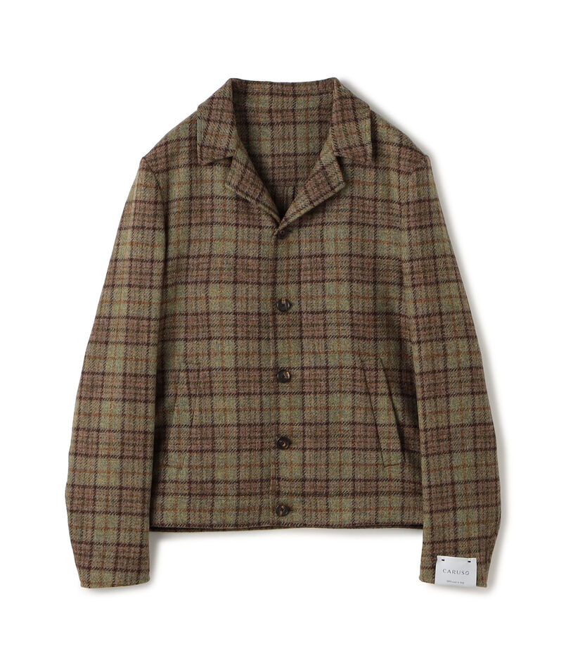 【別注】CARUSO ウールチェック ショートブルゾン