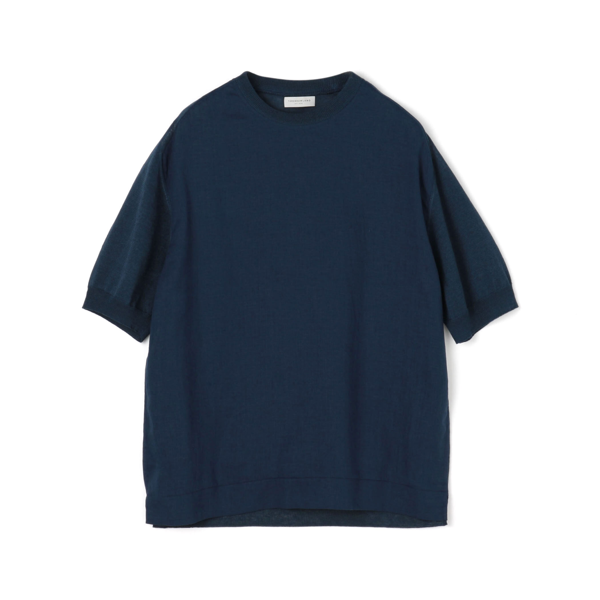 リネン ニットコンビ クルーネックプルオーバー