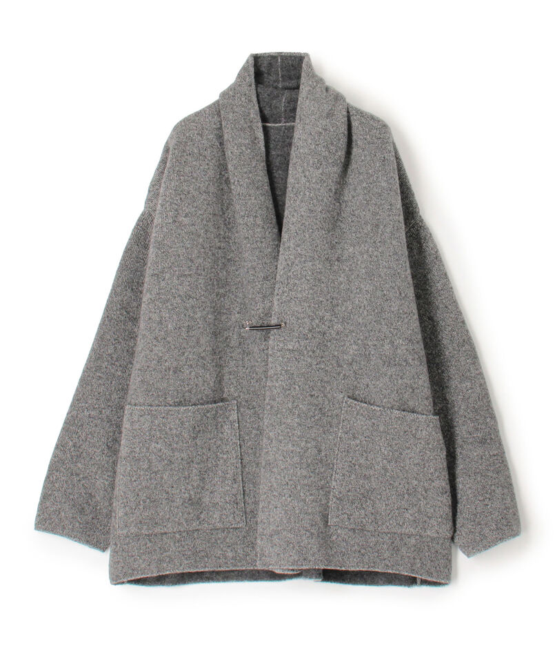 ウールダブルフェイスパイル ショールカラーショートコート