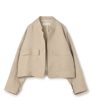 リネンシルクツイード スタンドカラーブルゾン