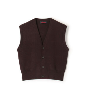コットンカシミヤ Vネックドロップショルダーベスト