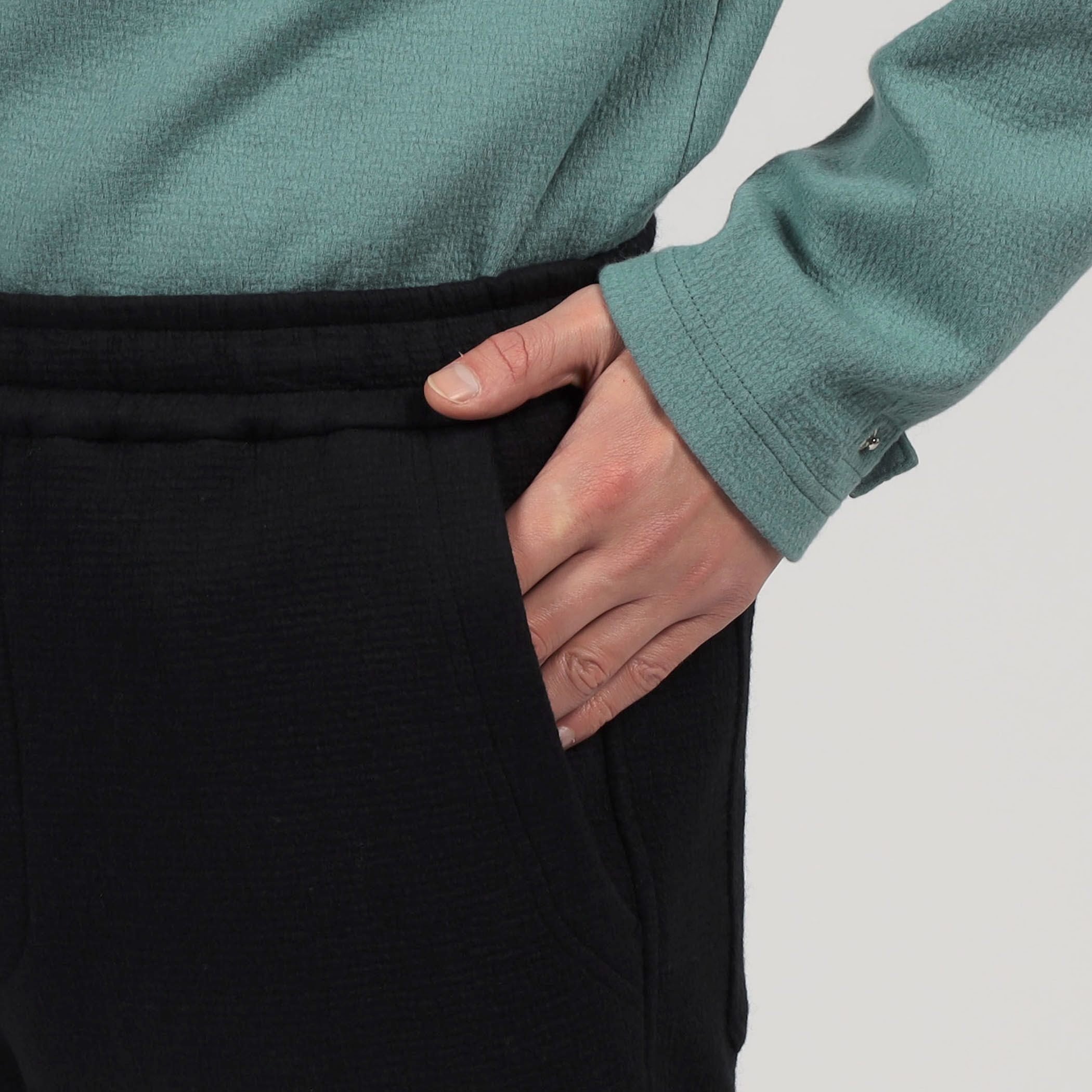 CABaN ウールコットンダブルフェイス イージーパンツ