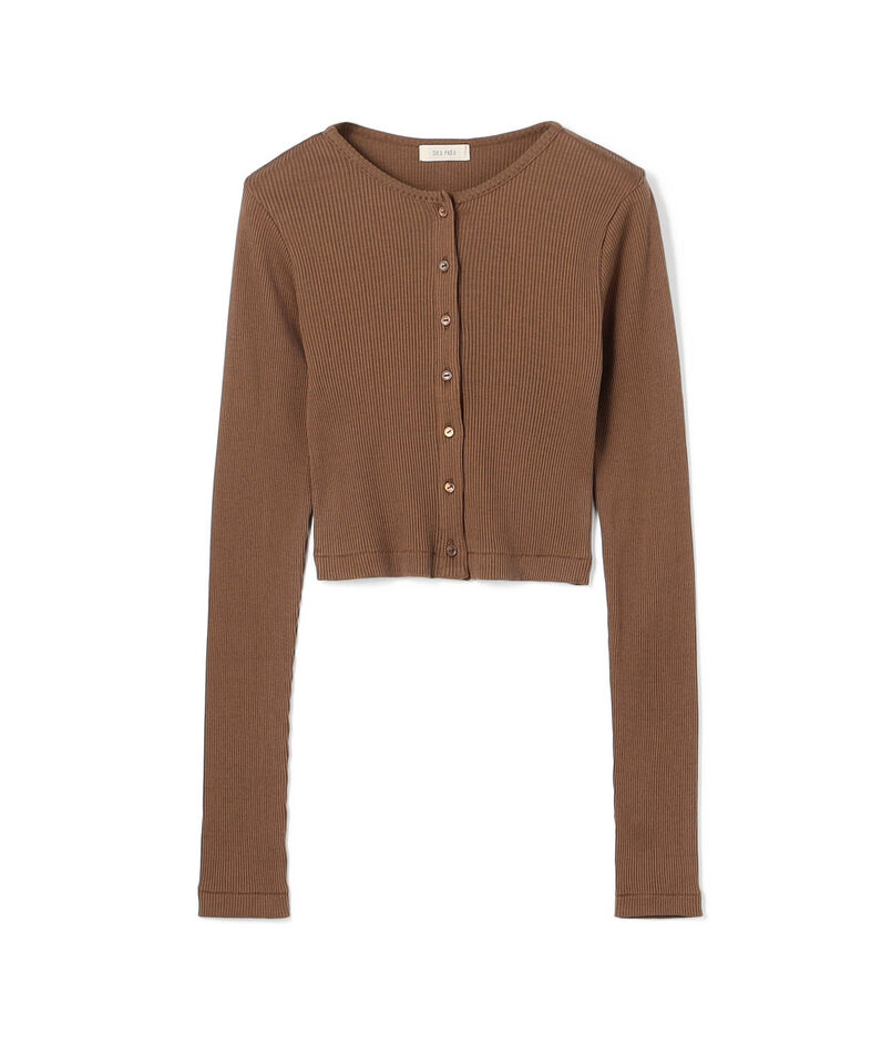 シルクコットンリブ クロップドカーディガン