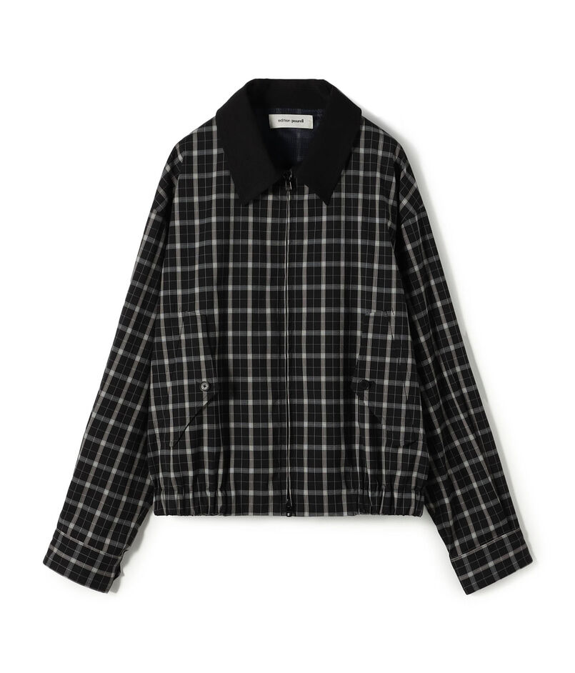 edition pourell Super 120'sトロチェック コットンカラーブルゾン