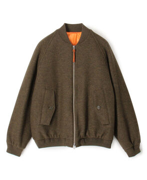 キルトライニング ウールニット ジップアップブルゾン