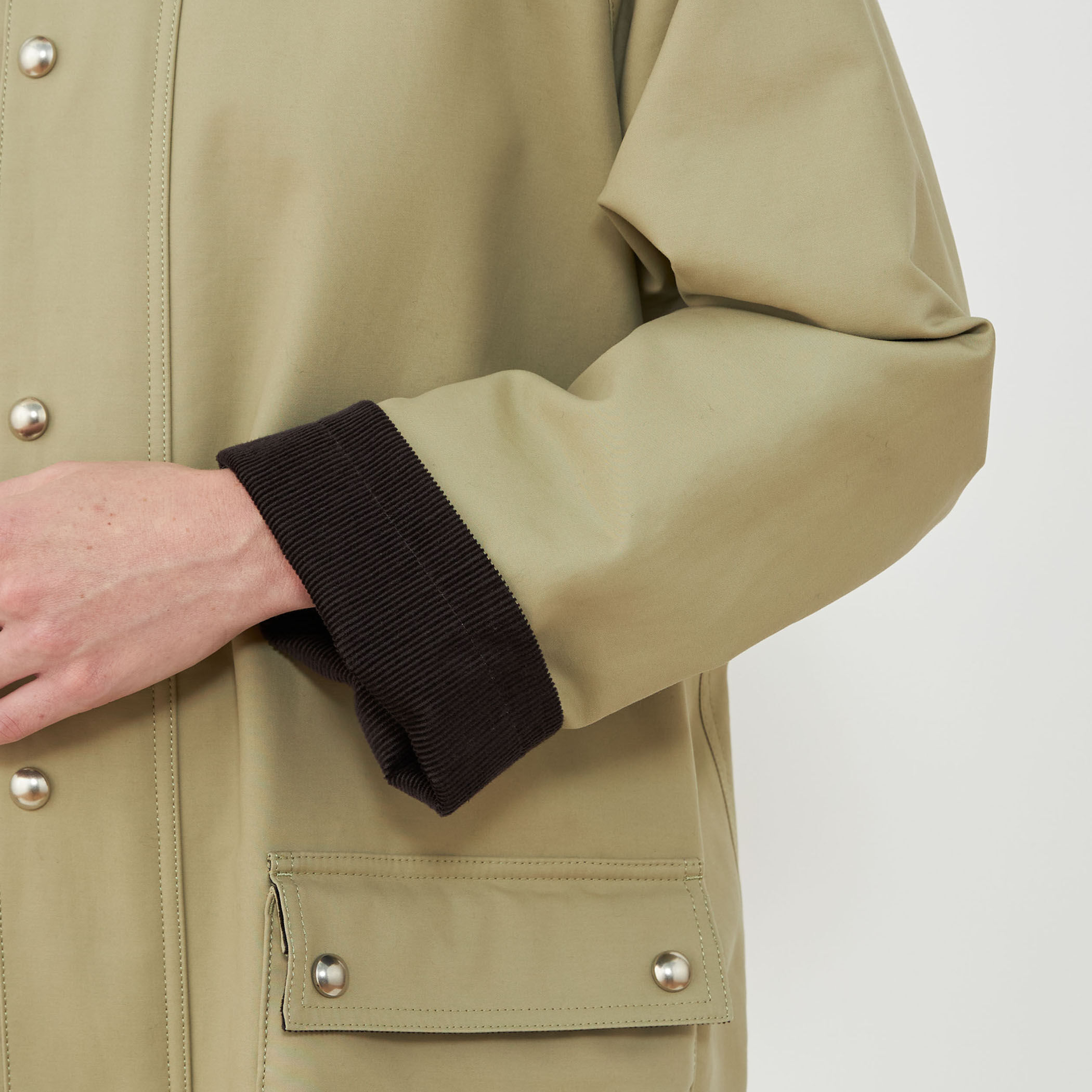 ピーチオイルダブルクロス ステンカラーショートコート