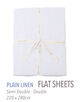 プレーンリネン フラットシーツ（セミダブル～ダブル）