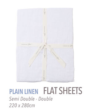 プレーンリネン フラットシーツ（セミダブル～ダブル）