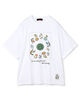 CABaN スビンコットン フラワーサークルプリントＴシャツ
