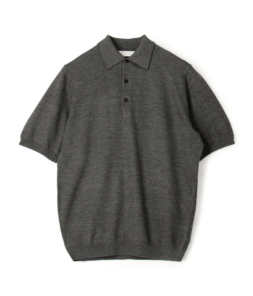 シルクコットン ニットポロシャツ