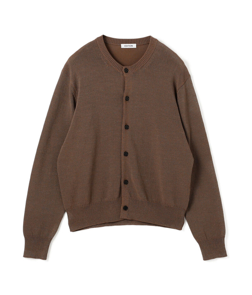 コットンナイロン シャンブレーニットカーディガン