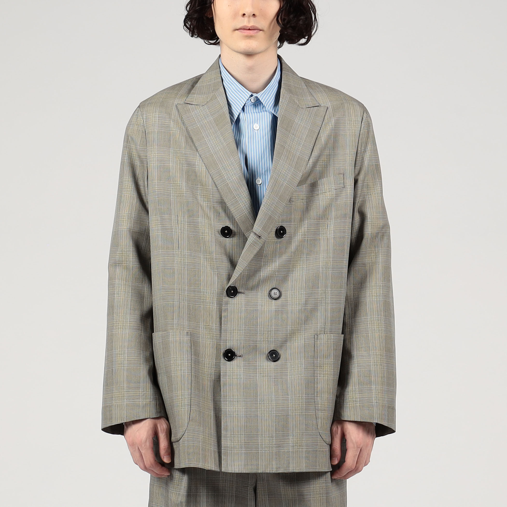 シルク グレンチェック ダブルブレステッド6Bジャケット｜トゥモローランド 公式通販
