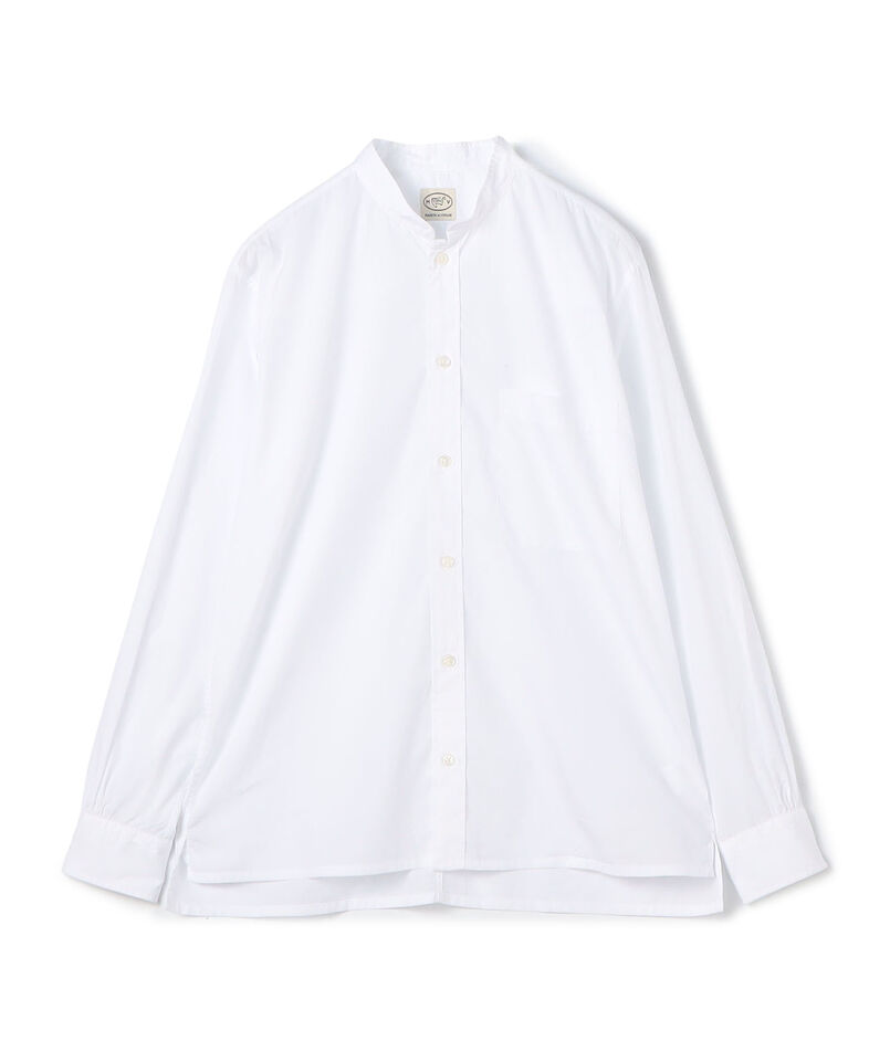 200/2コットンポプリン スタンドカラーシャツ