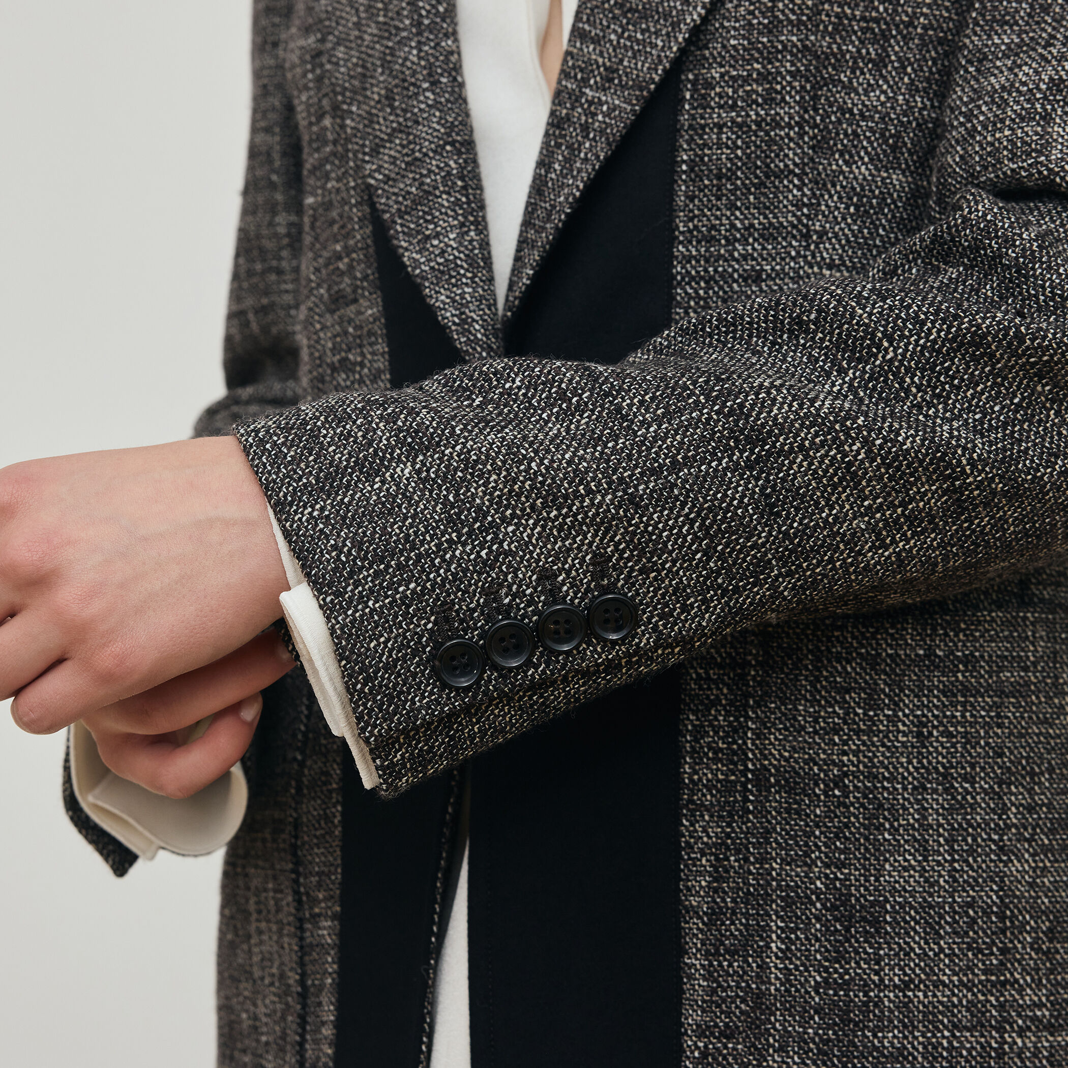 ウールリネンツイード バイカラージャケット｜トゥモローランド 公式通販