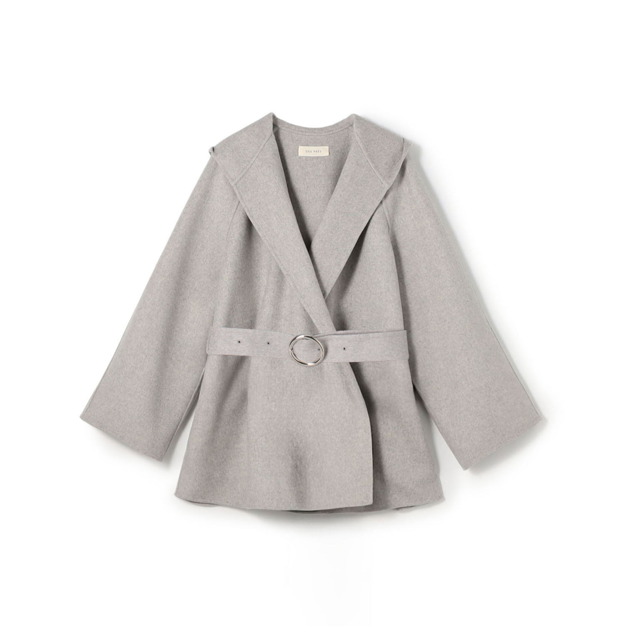 ダブルフェイスメルトンビーバー フーディーミディコート