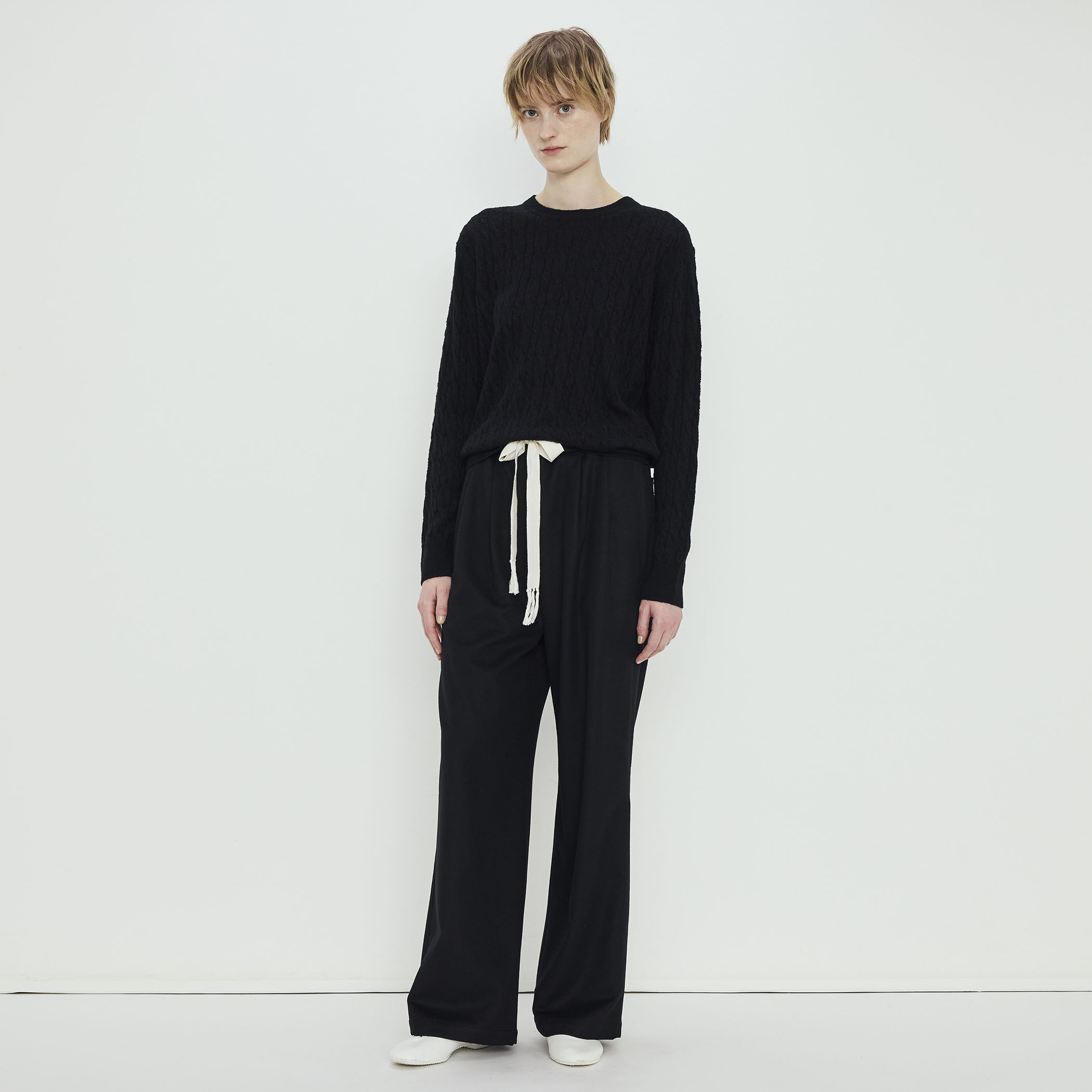 ゆみ 前後2WAY ペプラム ニット カーディガン