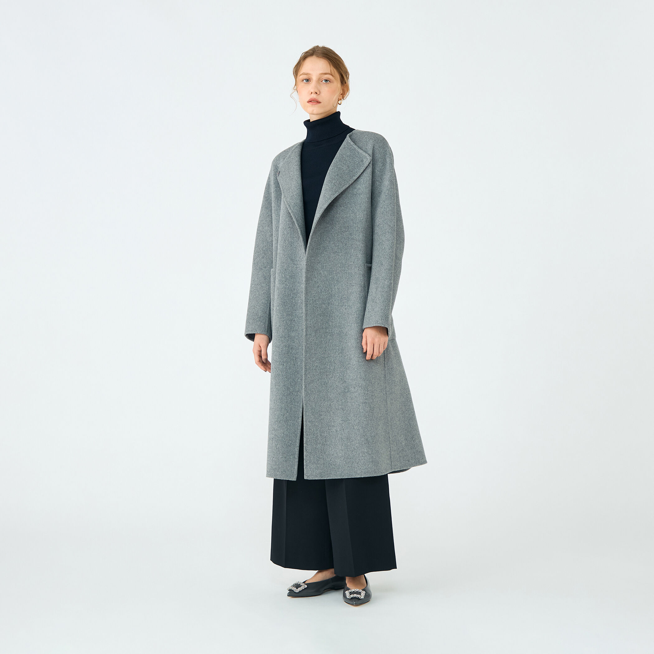 プレミアムウールリバー ノーカラーコート｜トゥモローランド 公式通販