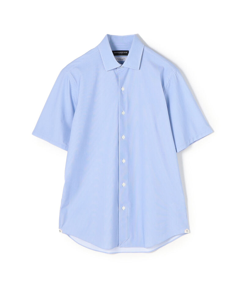 ナイロンポリウレタン ワイドスプレッドカラー ハーフスリーブシャツ CANCLINI