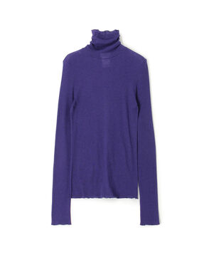 コットンシルクリブ タートルネックプルオーバー