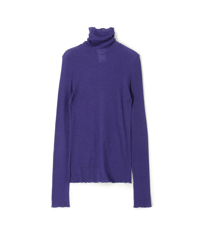 コットンシルクリブ タートルネックプルオーバー