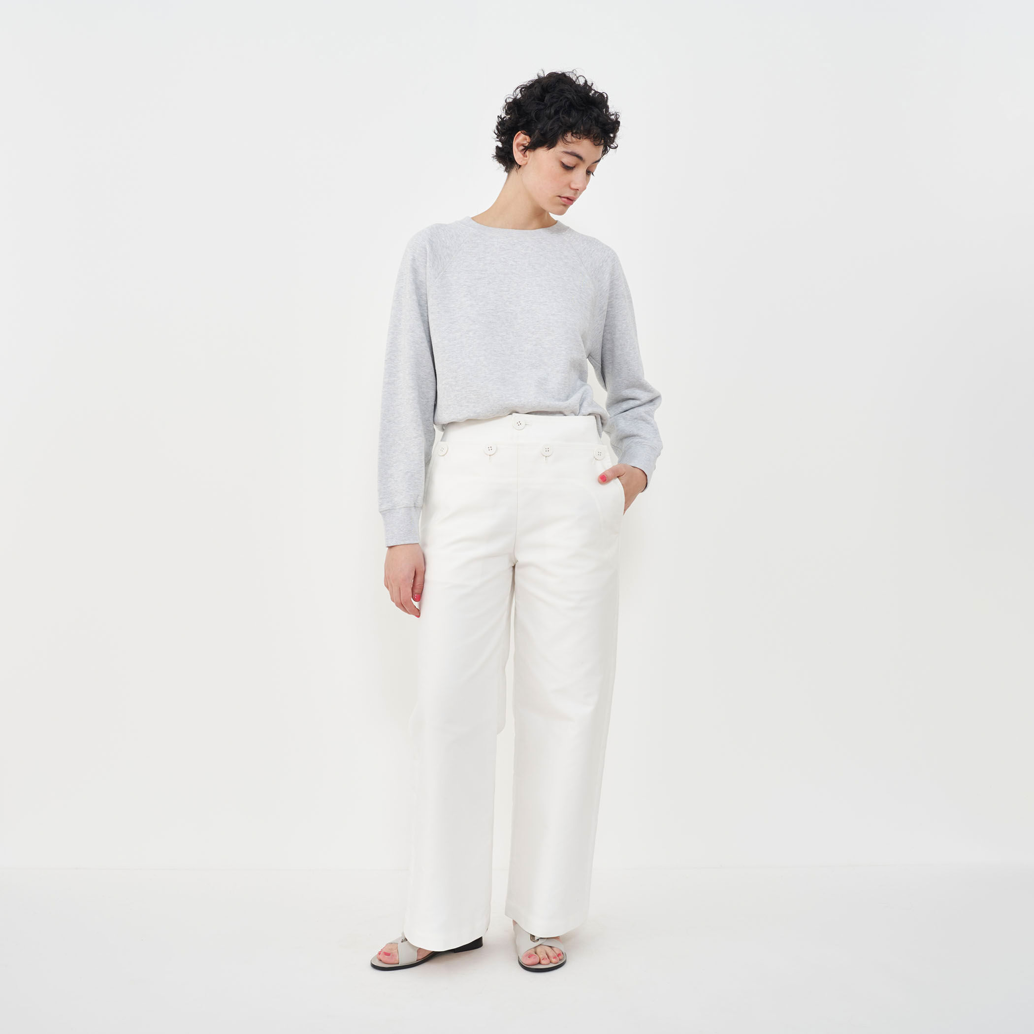 美品＊ギャルリーヴィー ドルマンスリーブジャケット コットン アイボリー系 クリスプライトコットン ドルマンスリーブシャツ | GALERIE VIE