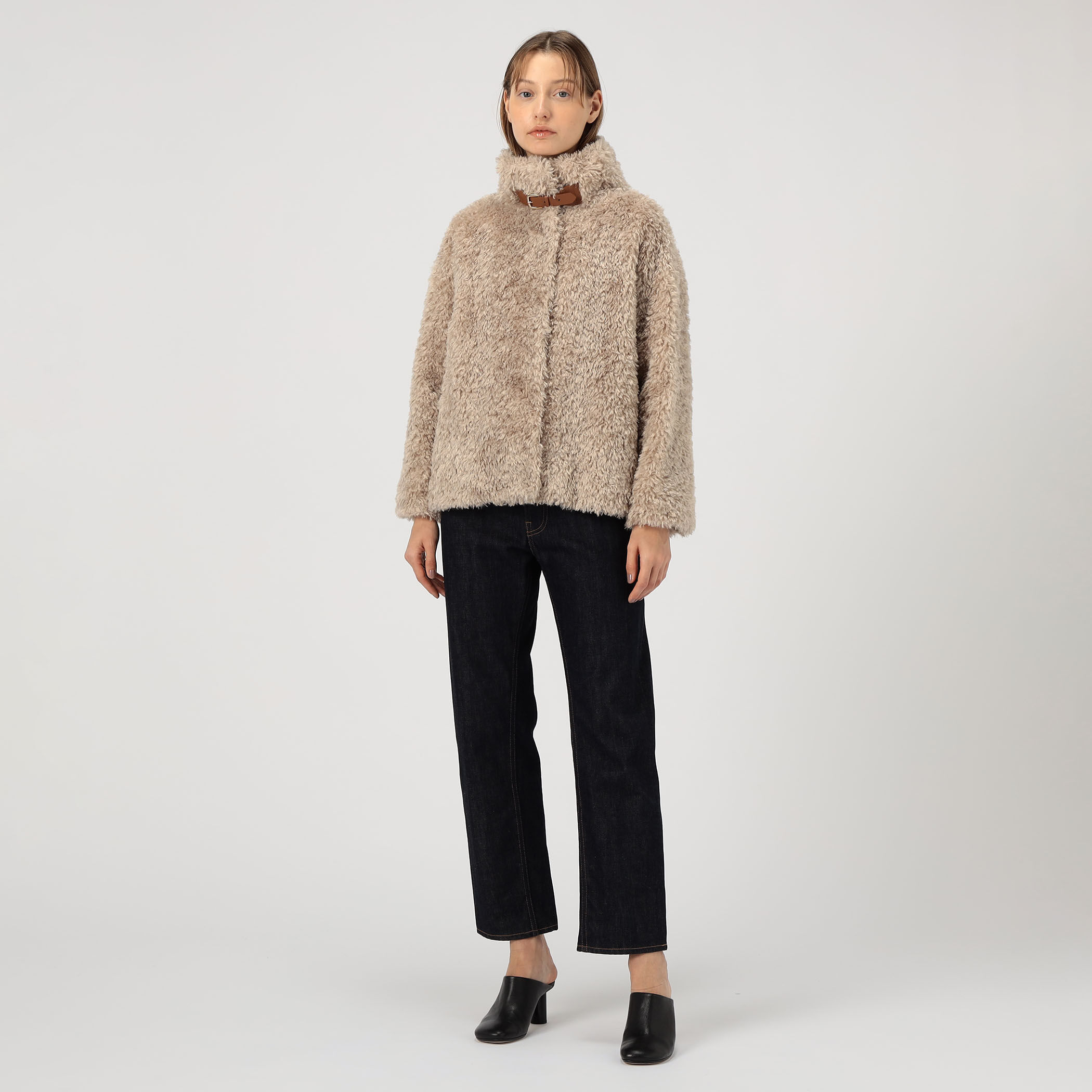 HERNO カーリーエコファー レザーベルトブルゾン｜トゥモローランド