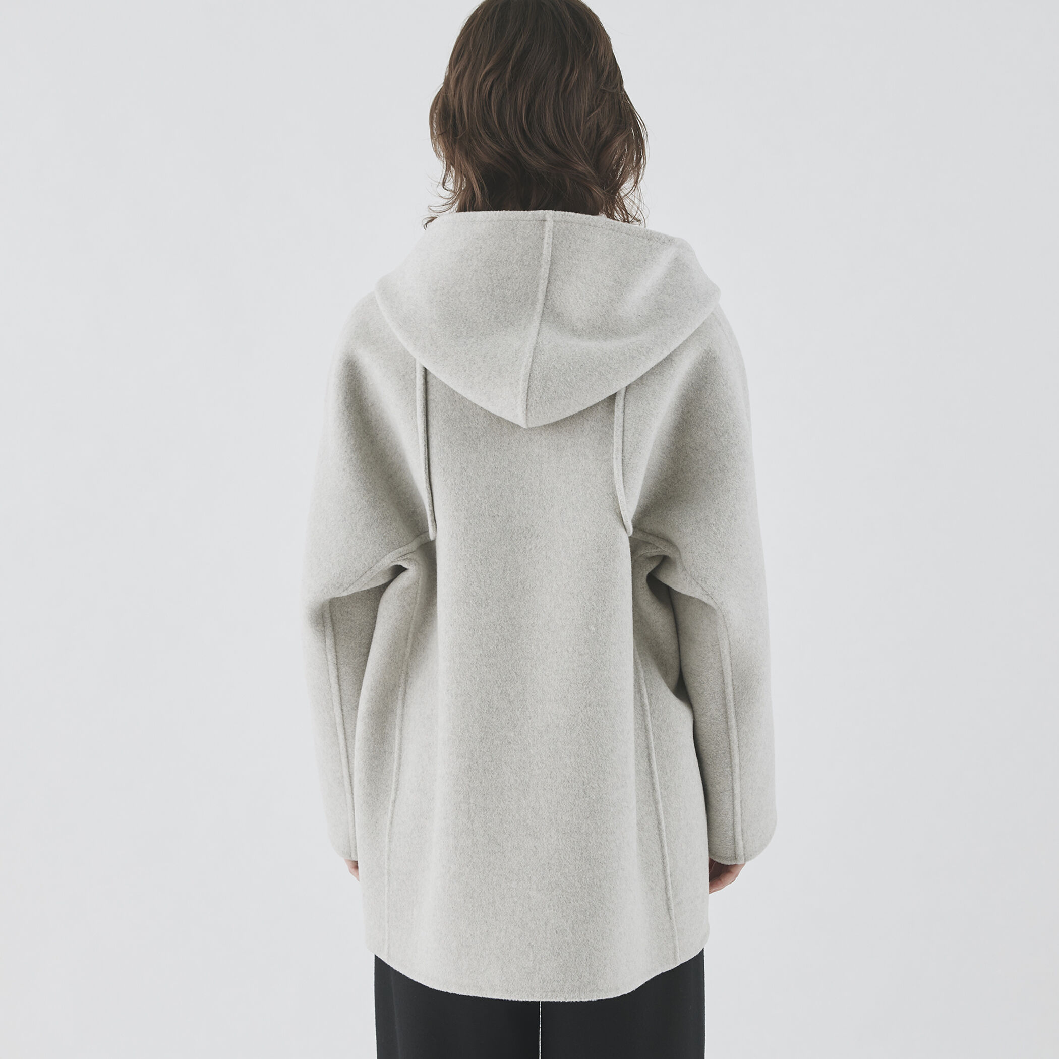 ウールカシミヤダブルフェイス フーデットコート