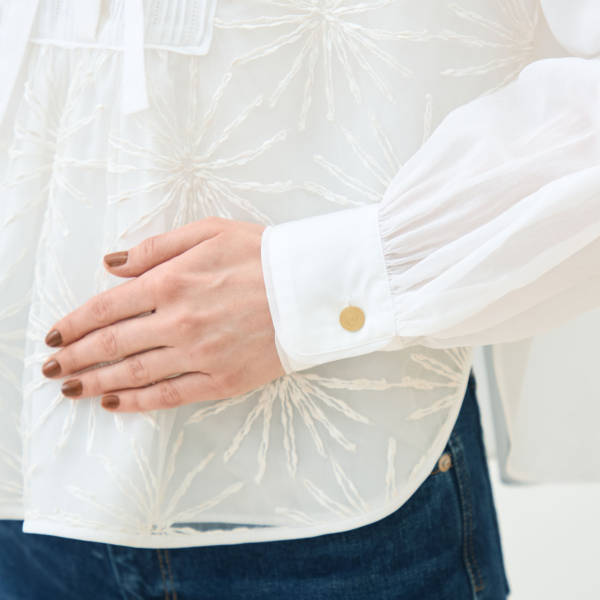 roughlow ブラウス　白 ホワイトコンビネーション ボザムチュニックブラウス