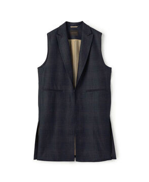 SILK AIR GLEN CHECK ロングジレ