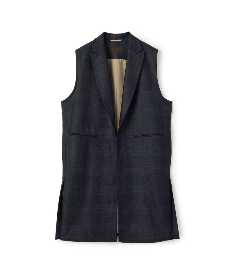 SILK AIR GLEN CHECK ロングジレ
