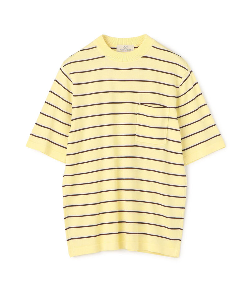 スパンシルク モックネック ニットTシャツ