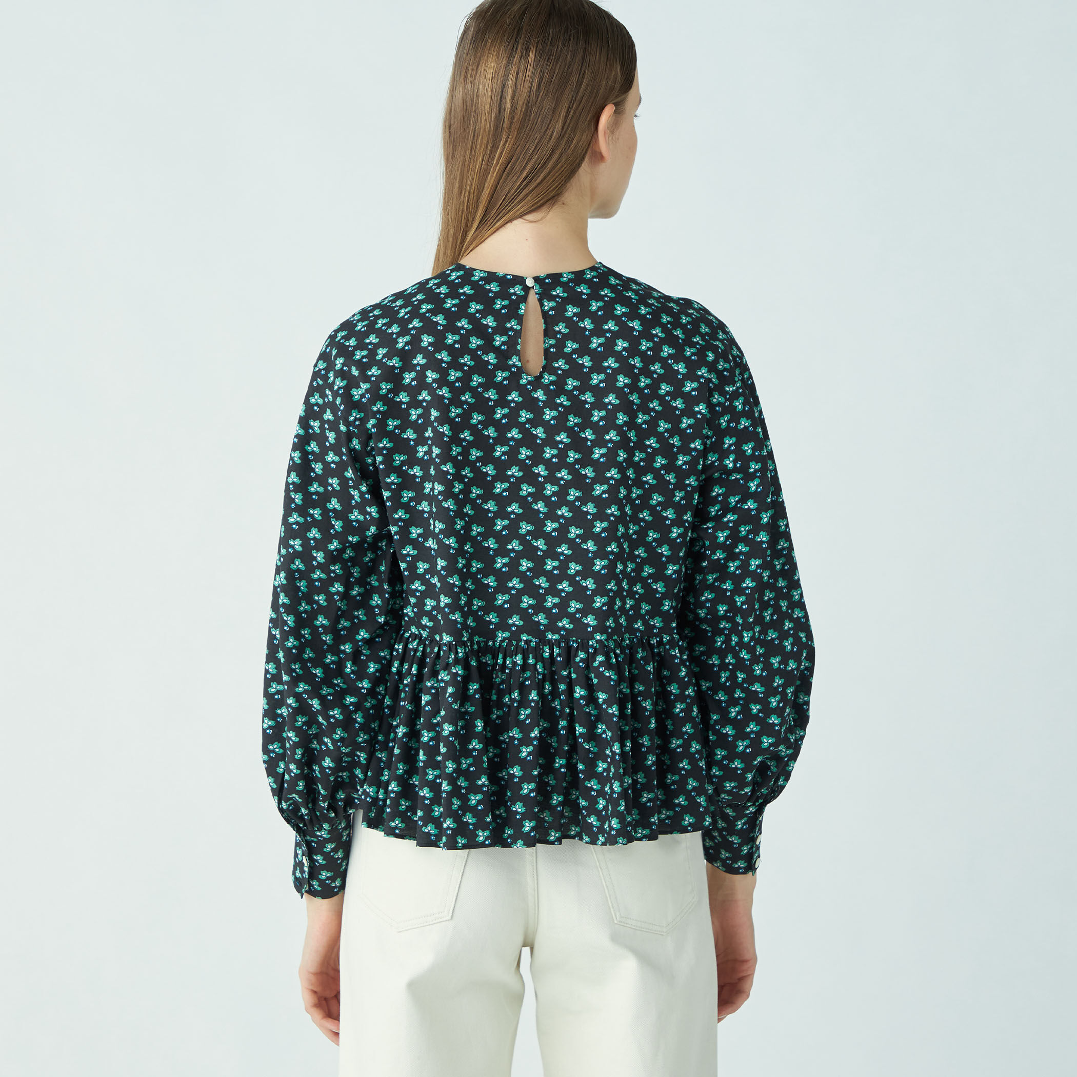 コットンプリント ペプラムブラウス｜トゥモローランド 公式通販