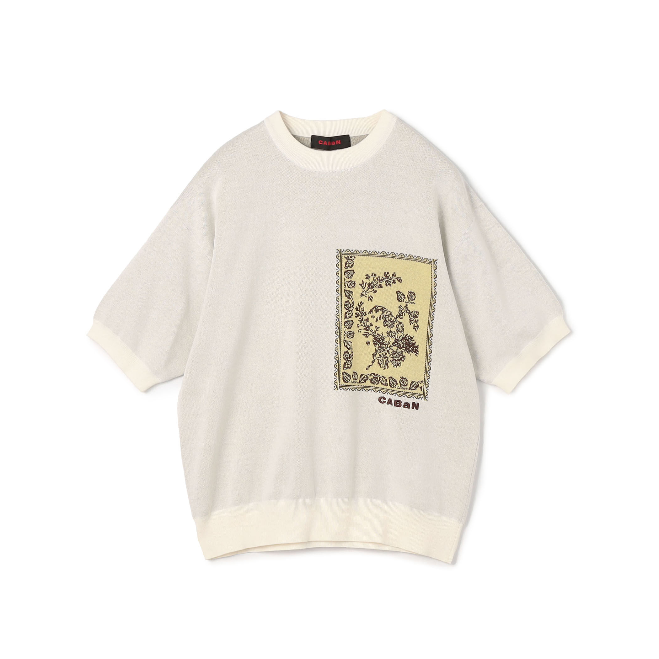CABaN コットンジャカード ハーフスリーブプルオーバー