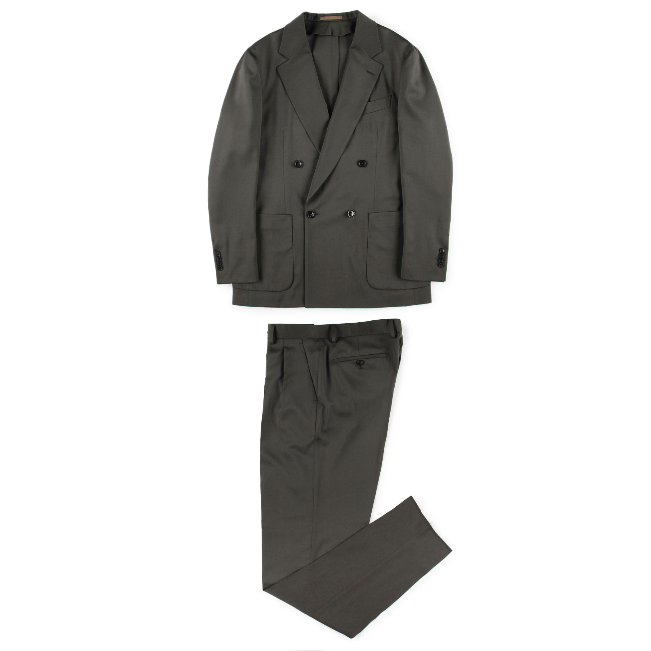 トゥモローランド pilgrim セットアップ 4Bダブルブレステッドスーツ ストレッチウール 4Bダブルブレステッドスーツ Dormeuil