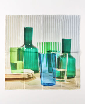 Temps des reves blue glass プリントスカーフ