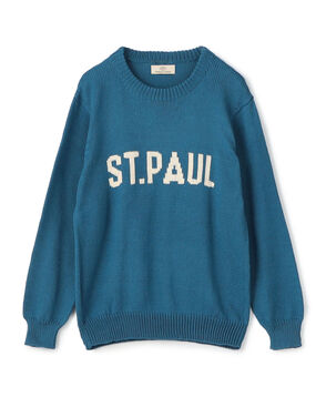 コットンインターシャロゴ クルーネックプルオーバー