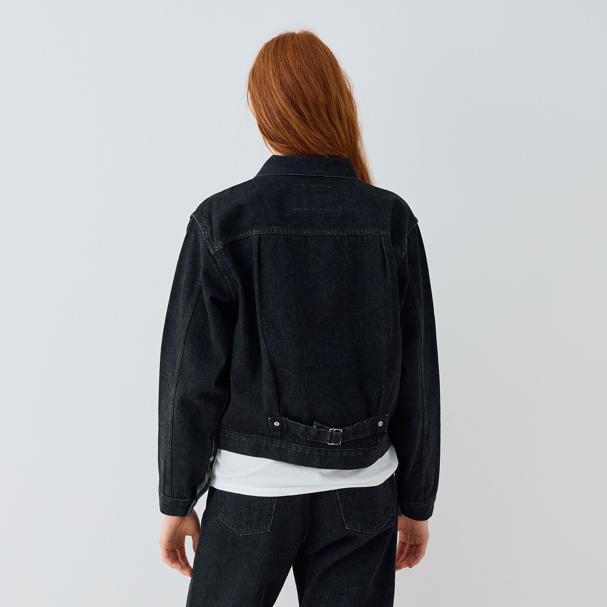 【美品】トゥモローランド デニム レザージャケット 牛革 ブラック 黒 M セール】 【別注】DENIM×TOMORROWLAND ラムレザー ダブル