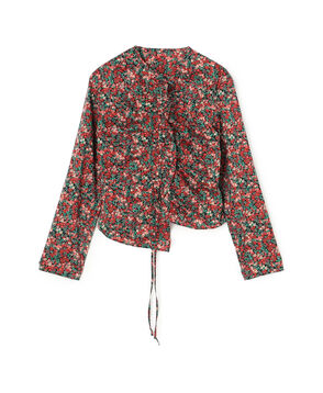 スプリングリバティプリント ギャザーブラウス