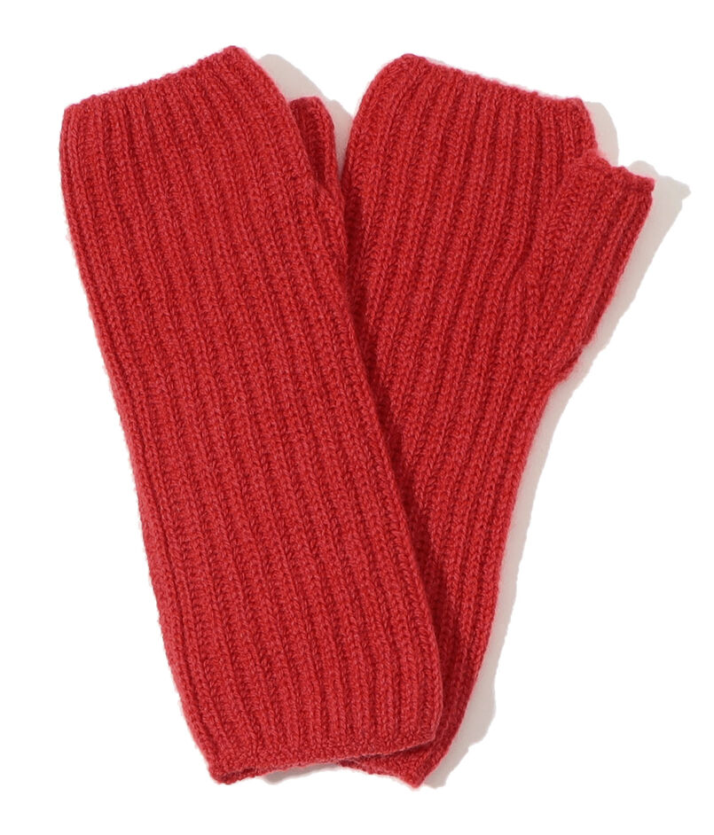 Johnstons of Elgin カシミヤ リブニットグローブ
