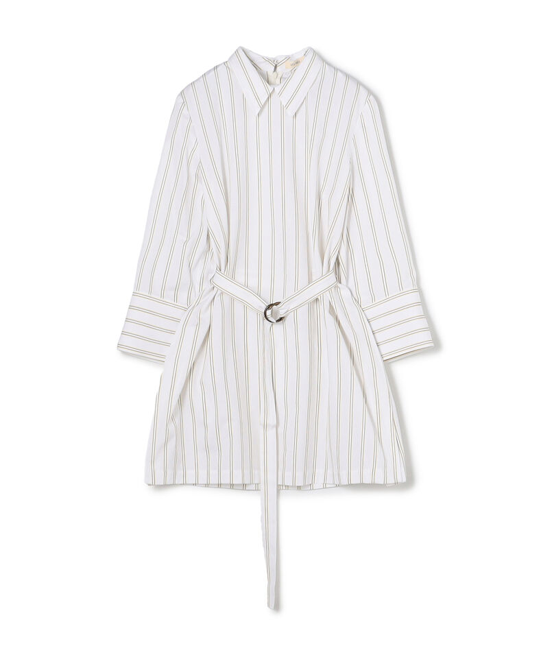 コンパクトコットン ウィングカラーチュニックブラウス