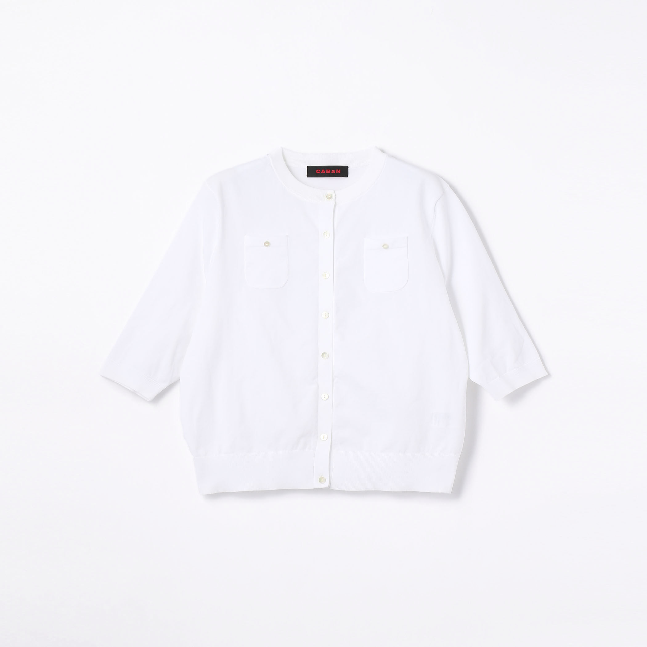 □ファインポリエステル ハーフスリーブポケットカーディガン