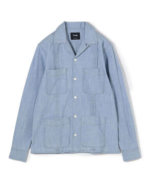 Drake's コットンシャンブレー オープンカラーシャツ