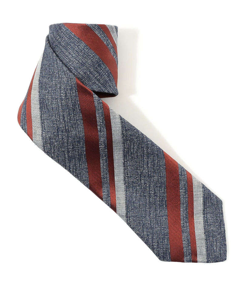 STEFANO BIGI シルクリネン レジメンタル ネクタイ