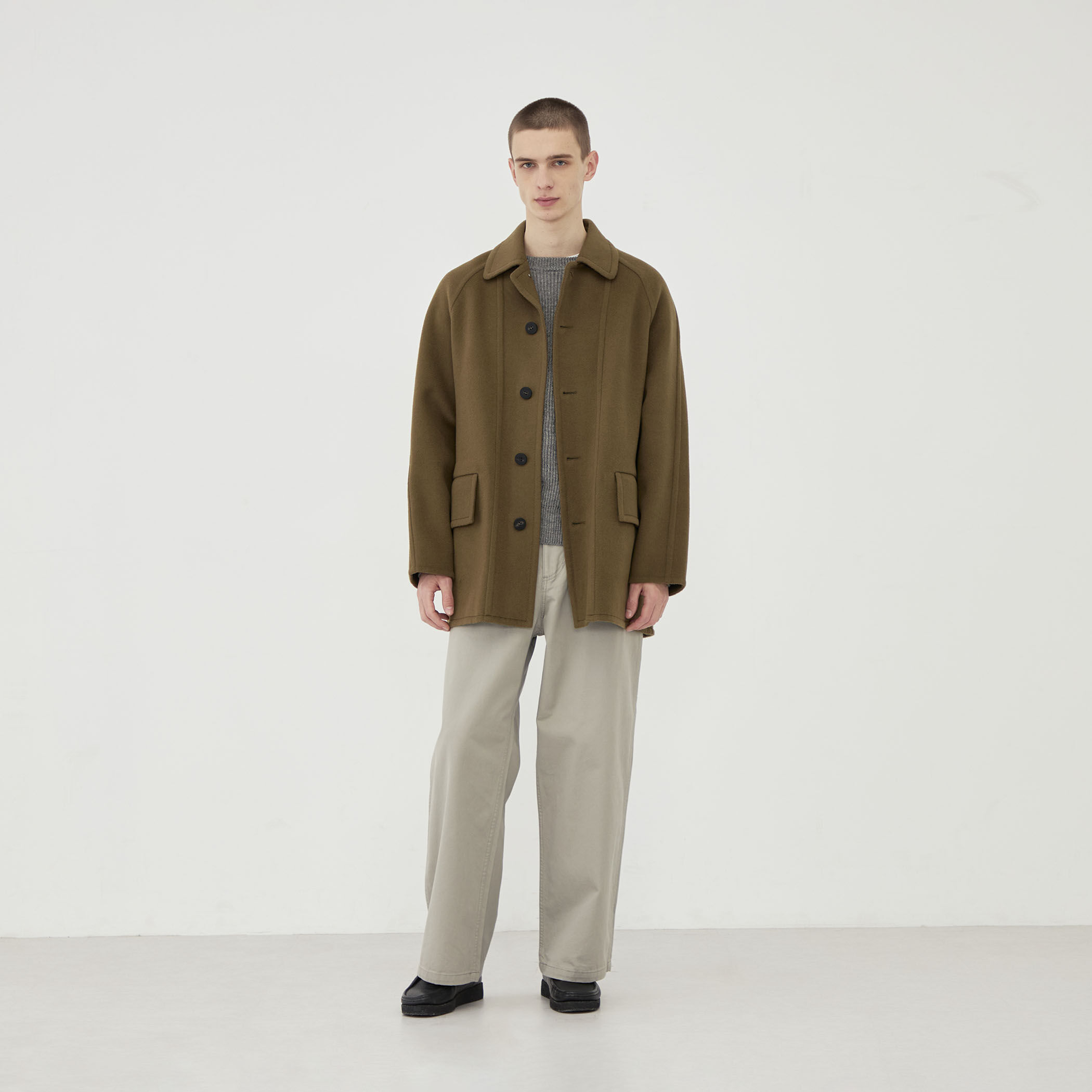 ウールダブルフェイス ステンカラーコート｜トゥモローランド 公式通販