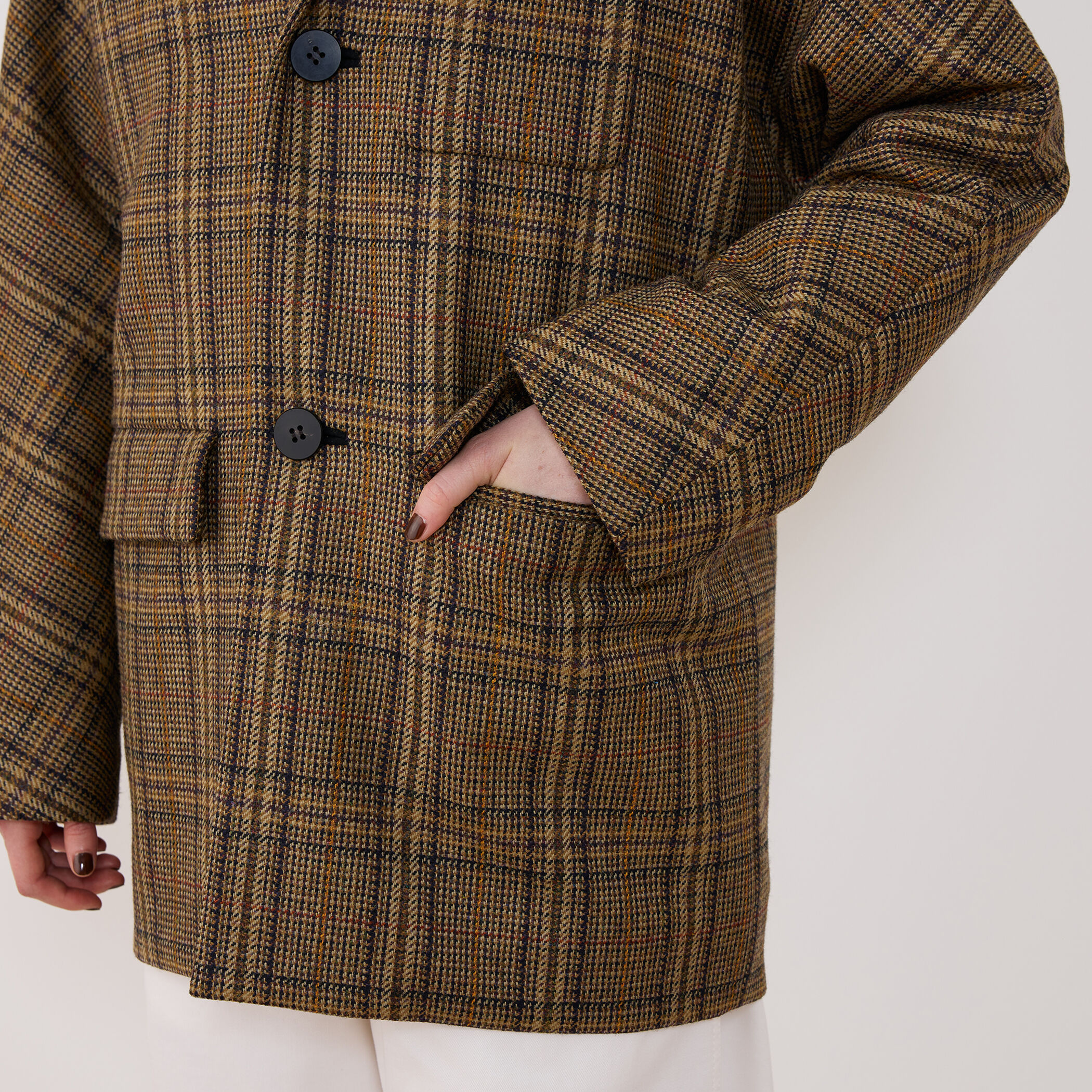 チェビオットツイード ドルマンスリーブコート｜トゥモローランド 公式通販