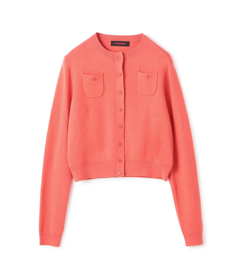 コットンカシミヤ クルーネックカーディガン