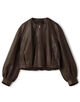 セミベジタブルレザー パフスリーブブルゾン