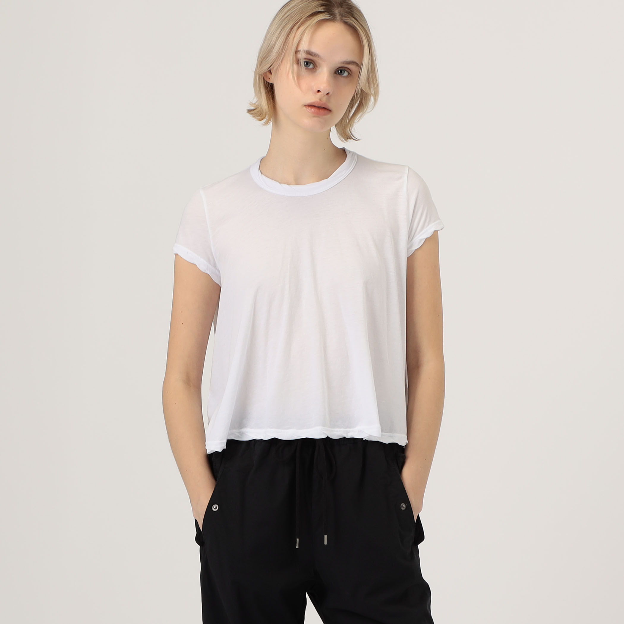 コットンジャージー クルーネックTシャツ WHGF3924