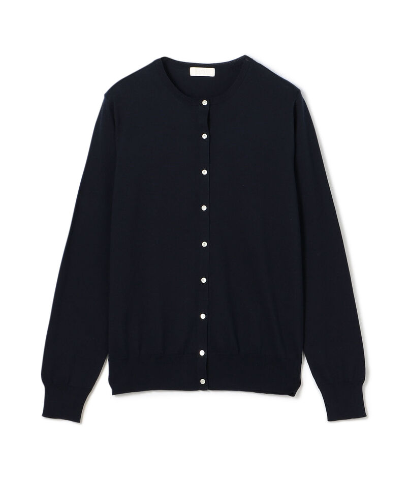 ハイゲージコットン クルーネックカーディガン