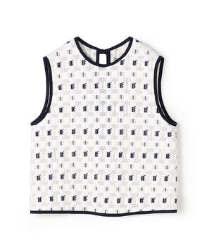 ブロックトリコット フロンタブルトップス